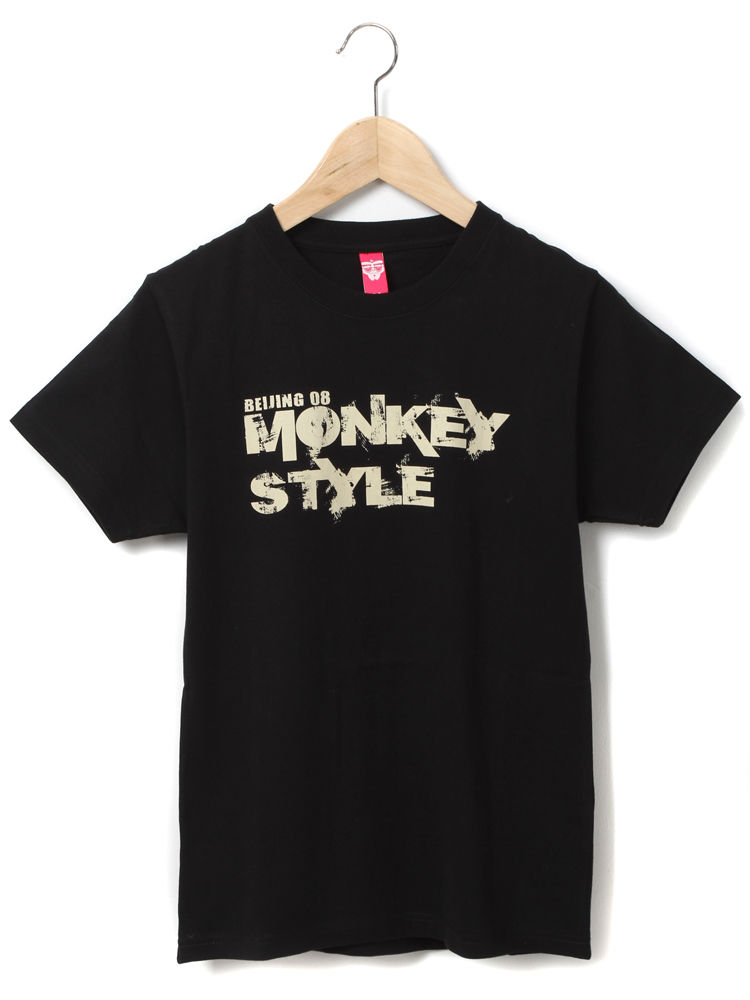 monkey style 字母印花t恤