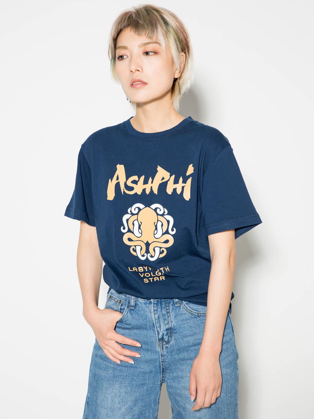 ASH'PHI|女|ASH'PHI 迷宫 复古女款短袖T恤