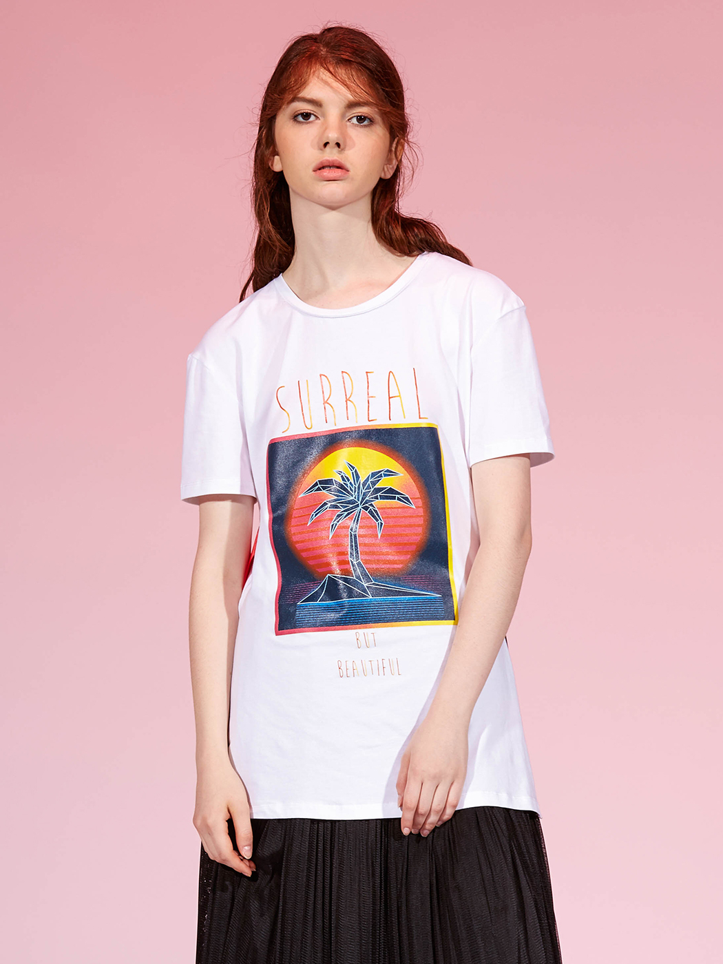 NeverMoredesign|女|NeverMoredesign 側绑带开衩印花短Tee