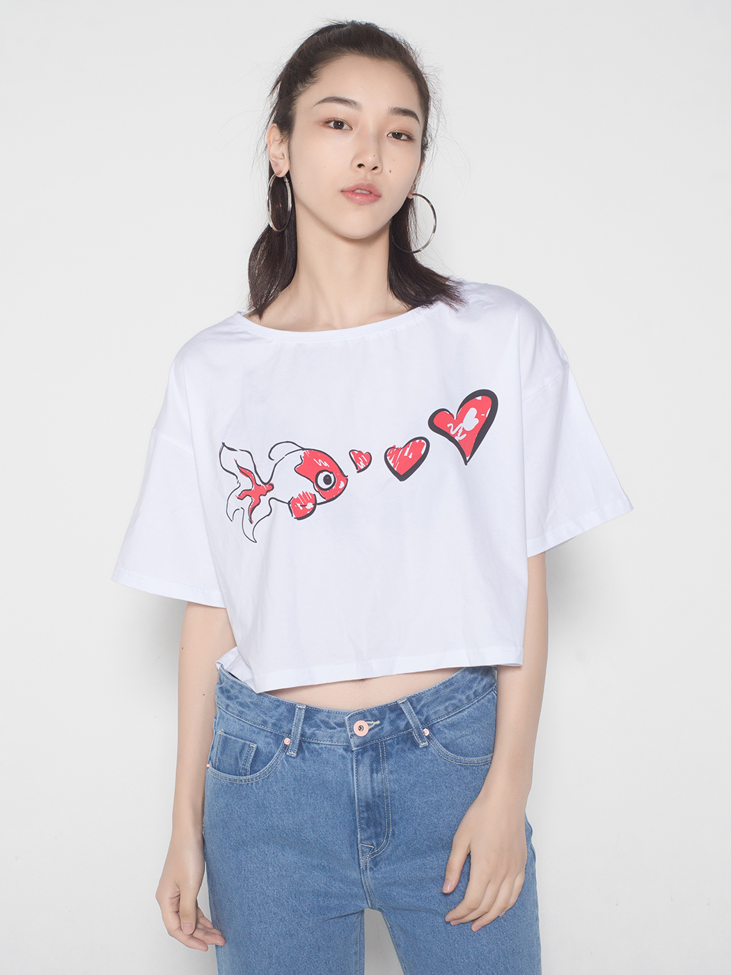 B+ by Beautyberry|女|短袖T恤|B+ by Beautyberry 金鱼图案短袖T恤