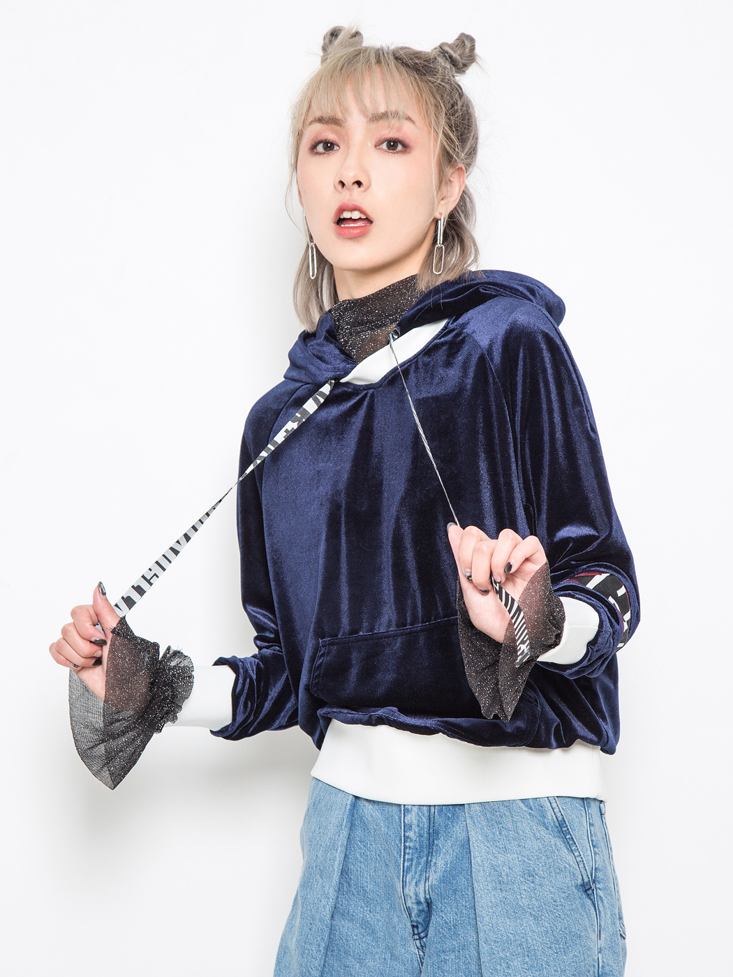 B+ by Beautyberry|女|B+ by BeautyBerry 丝绒涂鸦印花卫衣