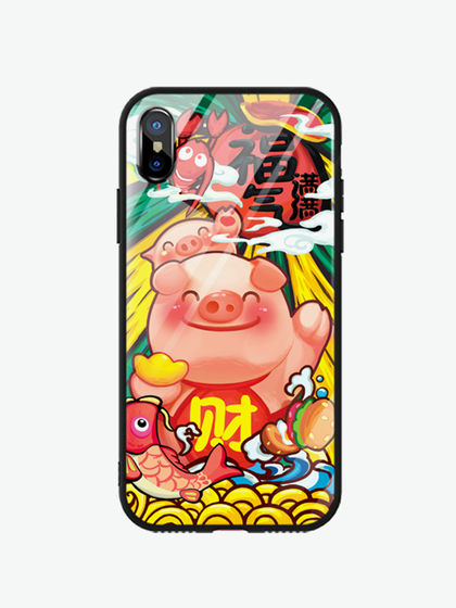 qeedigi|奇连数码|男款|手机配件|GIOCO 福气满满镜面玻璃手机壳 iPhone 7/8/7P/8P/X/XS/XR/XS Max