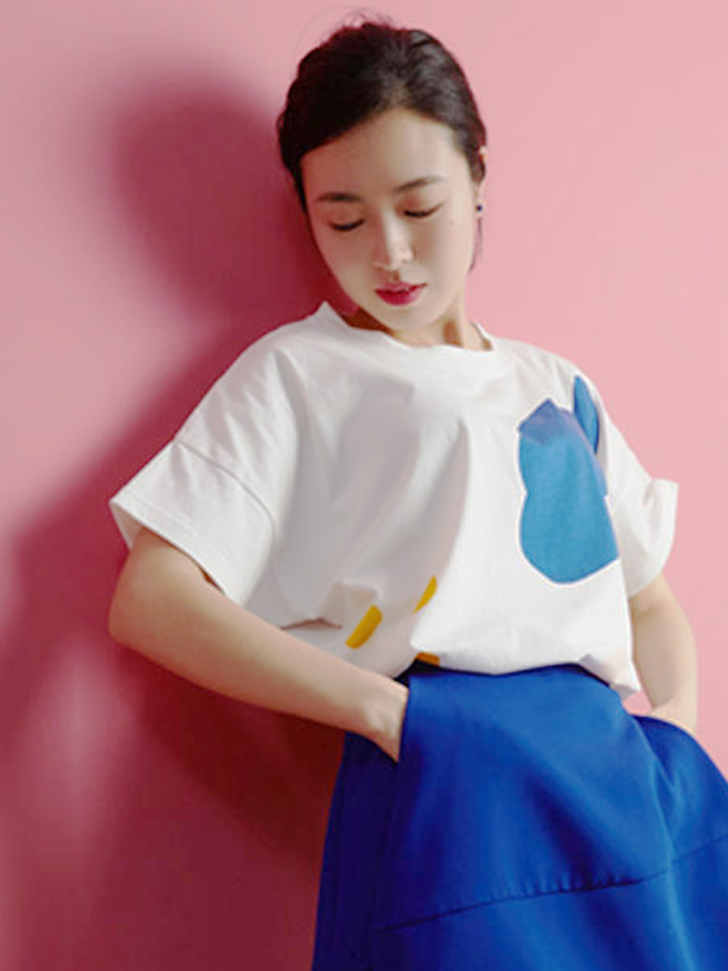 3OMETHINGCHIC|女|3OMETHINGCHIC  彩点色块短袖T恤