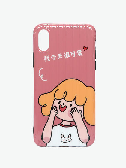 AliyaStore|男款|手机配件|AliyaStore “我今天很可爱/开心”情侣手机壳(女孩软壳)iPhone6P/6sP/7/8/7P/8P/X/XS/XS Max/XR