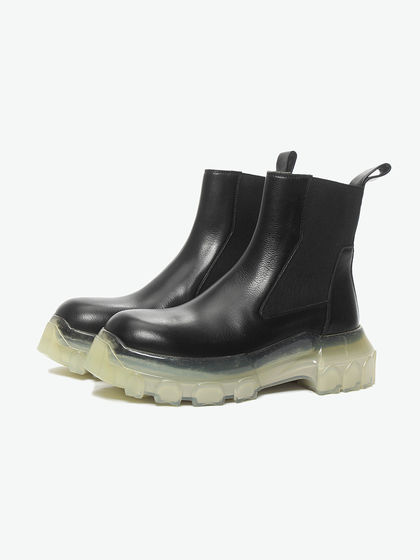RlCK OWENS|RICK OWENS|男款|靴子|RICK OWENS 黑色拼接底短靴