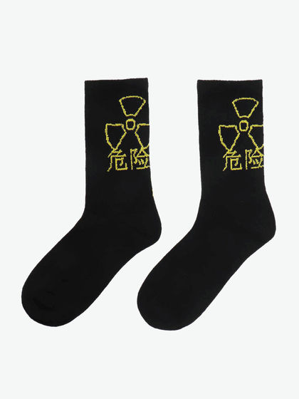 男款|袜子|PINKORANGE 街头滑板文字印花男女中筒袜