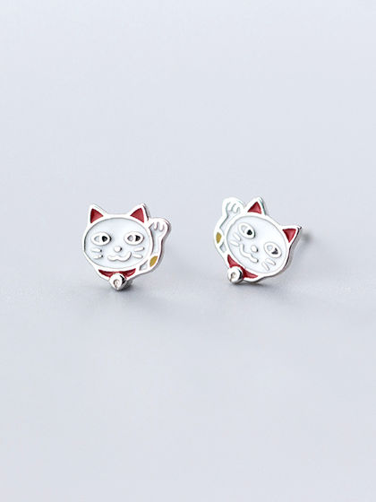 AliyaStore|男款|首饰|AliyaStore 925银“招财猫”耳钉