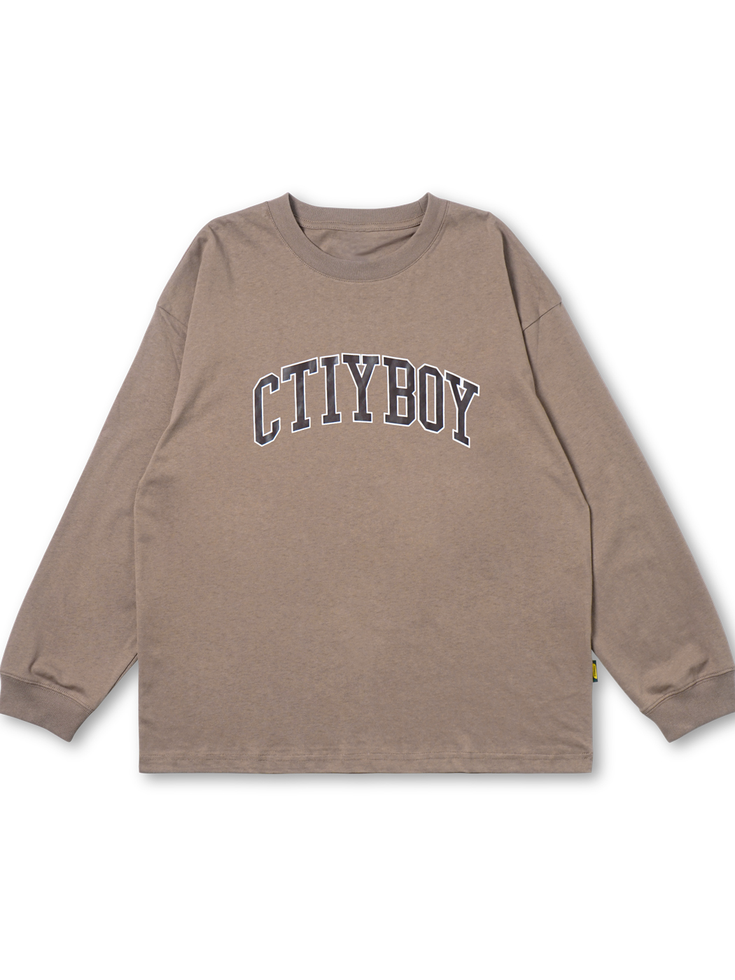 虾闹|男|女|虾闹 宽松中性圆领city boy印花长袖t恤