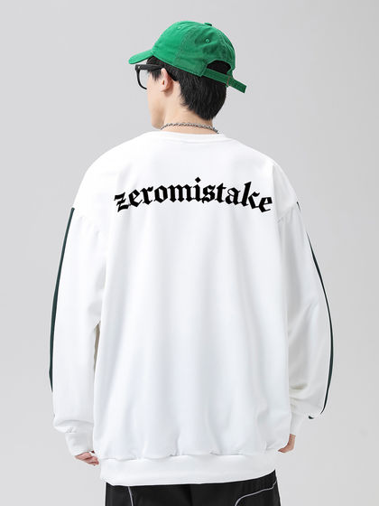 ZERO MISTAKE|没错|男款|卫衣|ZERO MISTAKE 字母印花圆领卫衣