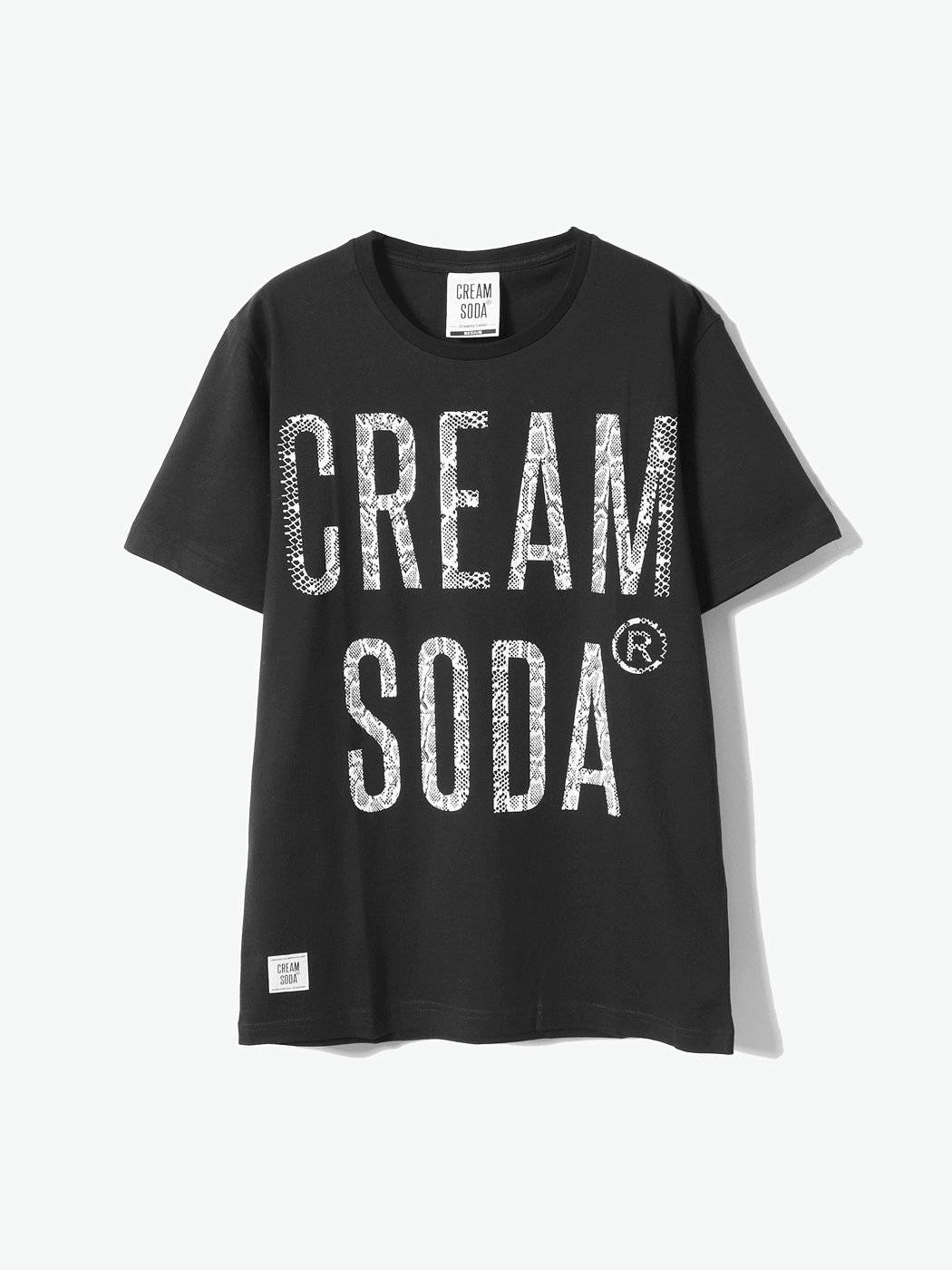 Creamsoda|男|Creamsoda 蛇纹LOGO字母印花短袖T恤